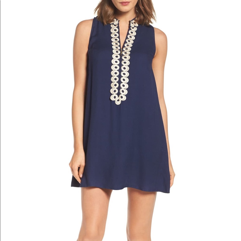 Lilly Pulitzer Jane Shift Dress-Navy